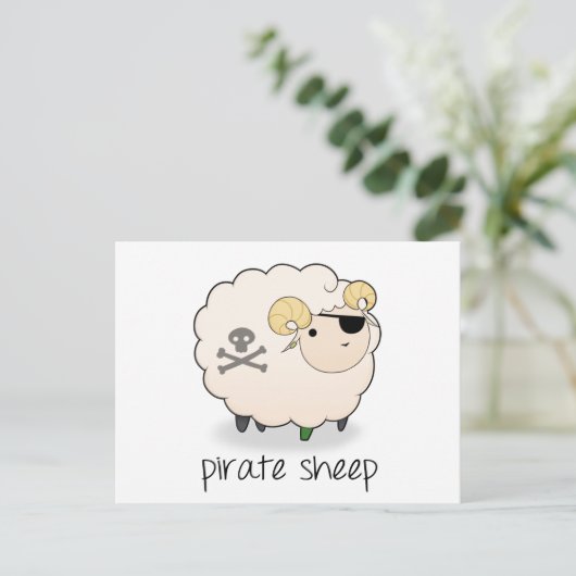 Pirate Sheep Briefkaart (Staand voorkant)