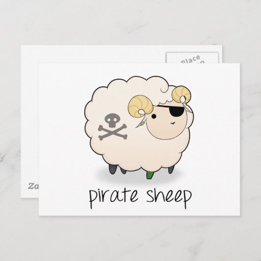 Pirate Sheep Briefkaart (Voorkant / Achterkant)