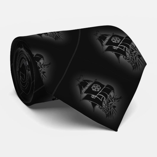 Pirate Ship 1 Silk neectie Stropdas (Opgerold)