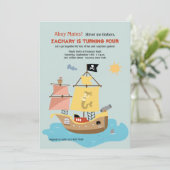 Pirate Ship 2 Uitnodiging (Staand voorkant)