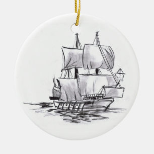 Pirate Ship Art Ornament