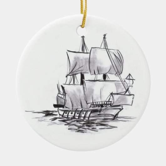 Pirate Ship Art Ornament (Voorkant)