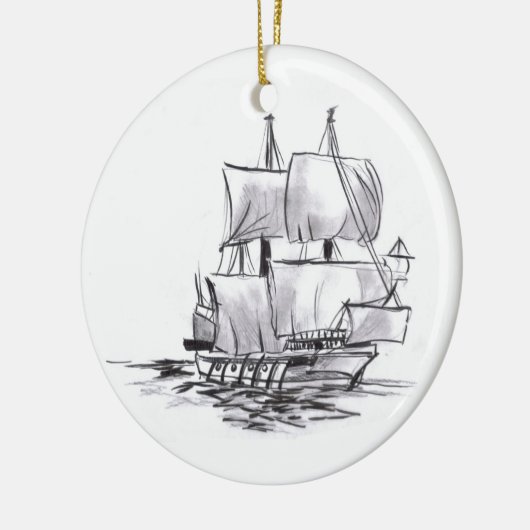 Pirate Ship Art Ornament (Links)