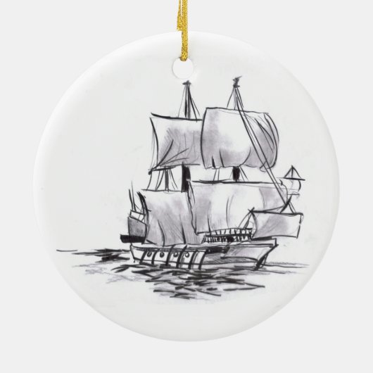 Pirate Ship Art Ornament (Achterkant)