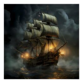 Pirate Ship Art Series - Eerste editie #18 Perfect Poster