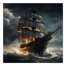 Pirate Ship Art Series - Eerste editie #19 Perfect Poster