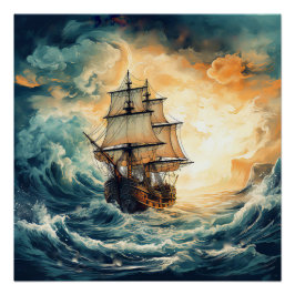 Pirate Ship Art Series - Eerste editie #21 Perfect Poster