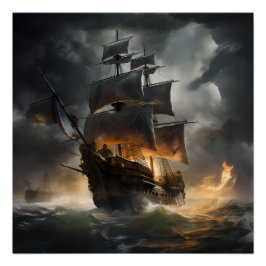 Pirate Ship Art Series - Eerste editie #22 Perfect Poster