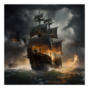 Pirate Ship Art Series - Eerste editie #22 Perfect Poster