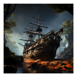 Pirate Ship Art Series - Eerste editie #23 Perfect Poster
