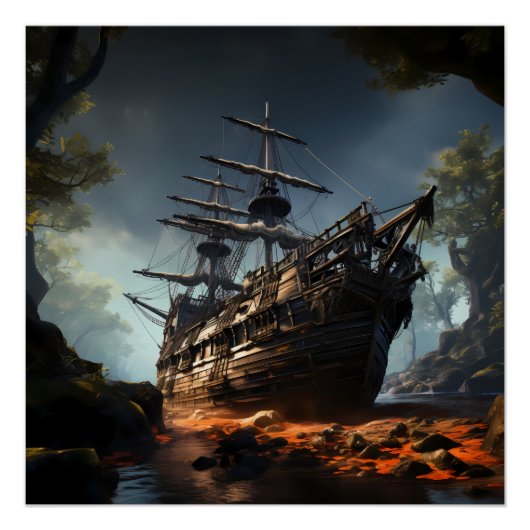 Pirate Ship Art Series - Eerste editie #23 Perfect Poster (Voorkant)
