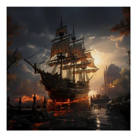 Pirate Ship Art Series - Eerste editie #37 Perfect Poster (Voorkant)