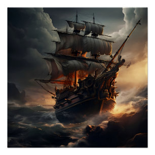 Pirate Ship Art Series - Eerste editie #38 Perfect Poster