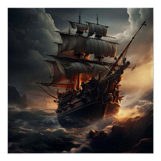 Pirate Ship Art Series - Eerste editie #38 Perfect Poster (Voorkant)