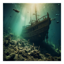 Pirate Ship Art Series - Eerste editie #4 Perfect Poster