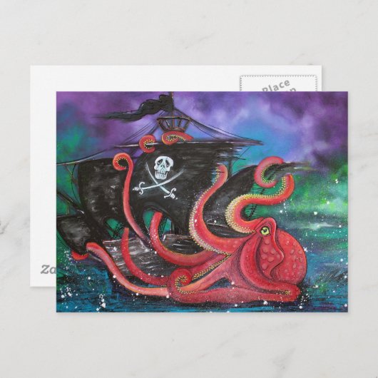 Pirate Ship Attack Briefkaart (Voorkant / Achterkant)