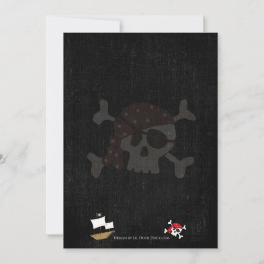 Pirate Ship Baby Shower Invitations - Red Skull Kaart (Achterkant)