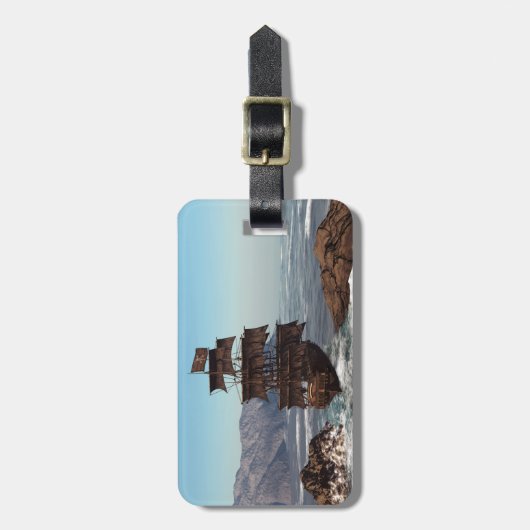 Pirate Ship Bagagelabel (Voorkant verticaal)