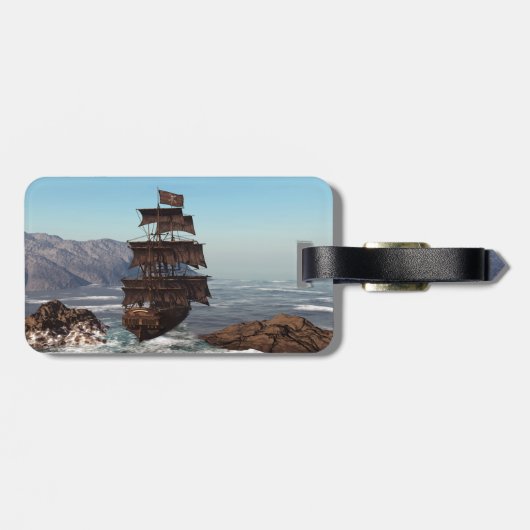 Pirate Ship Bagagelabel (Achterkant horizontaal)