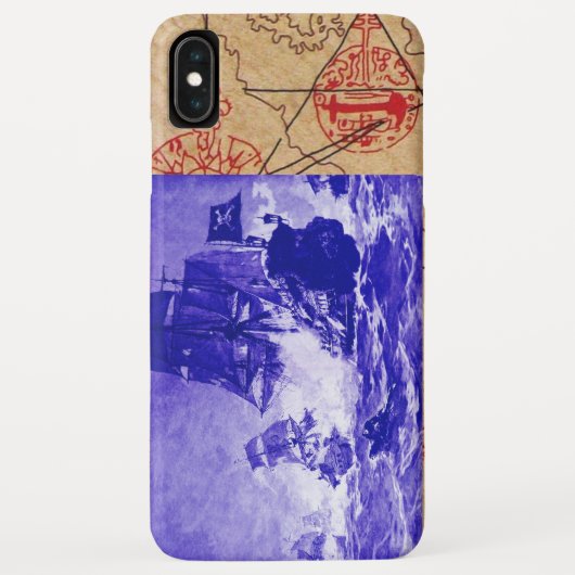 PIRATE SHIP BATTLE ANTIEK PIRATES TREASURE MAPS Case-Mate iPhone CASE (Achterkant)