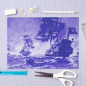 PIRATE SHIP BATTLE IN blauw Tissuepapier (Craft)