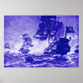PIRATE SHIP BATTLE IN BLUE POSTER (Voorkant)