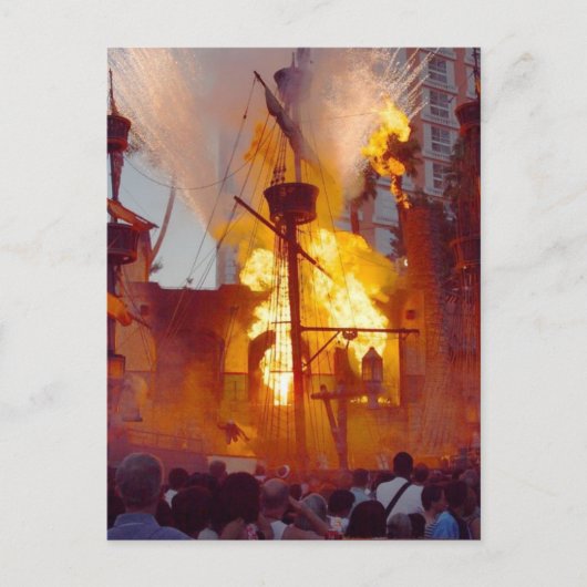Pirate Ship Battle op Treasure Island in Vegas Briefkaart (Voorkant)