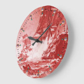 PIRATE SHIP BATTLE Red Nautical Grote Klok (Hoek)