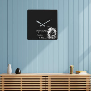 Pirate Ship Birds Motivatie Quote Wit Tekst Vierkante Klok