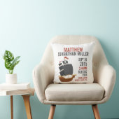 Pirate Ship Birth Announcement Nursery Pillow Kussen (Stoel)
