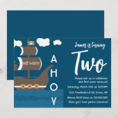 Pirate Ship Birthday Ahoy Partij Elke leeftijd Kaart (Voorkant / Achterkant)