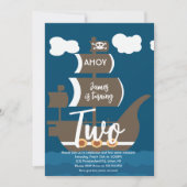 Pirate Ship Birthday Ahoy Party Elke Leeftijd Brow Kaart (Voorkant)