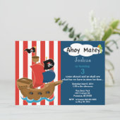 Pirate Ship Birthday Invitation Kaart (Staand voorkant)