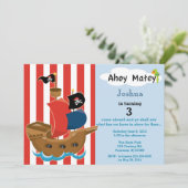 Pirate Ship Birthday Invitation Kaart (Staand voorkant)