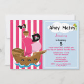 Pirate Ship Birthday Invitation Kaart (Voorkant)