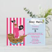 Pirate Ship Birthday Invitation Kaart (Staand voorkant)