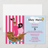 Pirate Ship Birthday Invitation Kaart (Voorkant / Achterkant)