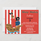 Pirate Ship Birthday Invitation Kaart (Voorkant)