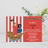 Pirate Ship Birthday Invitation Kaart (Staand voorkant)