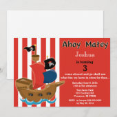 Pirate Ship Birthday Invitation Kaart (Voorkant / Achterkant)