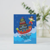 Pirate Ship Birthday Invitation Kaart (Staand voorkant)