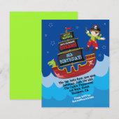 Pirate Ship Birthday Invitation Kaart (Voorkant / Achterkant)