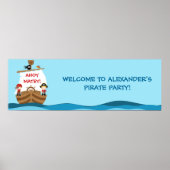 Pirate Ship Birthday Party Banner Poster (Voorkant)