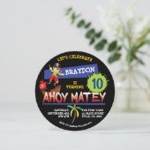 Pirate Ship Birthday Party Invitation Kaart (Staand voorkant)