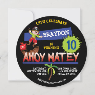 Pirate Ship Birthday Party Invitation Kaart