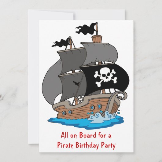 Pirate Ship Birthday Party Kaart (Voorkant)