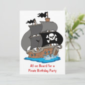 Pirate Ship Birthday Party Kaart (Staand voorkant)