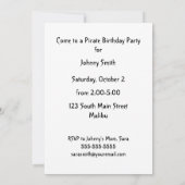 Pirate Ship Birthday Party Kaart (Achterkant)
