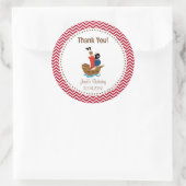 Pirate Ship Birthday Thank You Sticker Red (Tas)