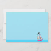 Pirate Ship Blonde Girl Birthday Kaart (Achterkant)